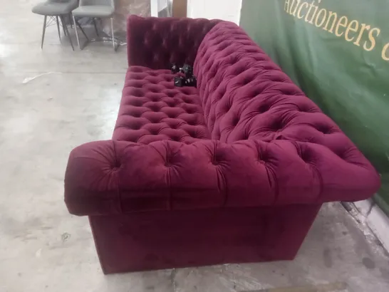 3 SEATER SOFA - WINE RED FABRIC 