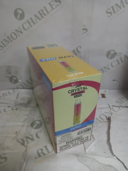 SEALED BOX OF 10 JRN CRYSTAL PRO MAX ICE POP FLAVOUR - 0% NICOTINE