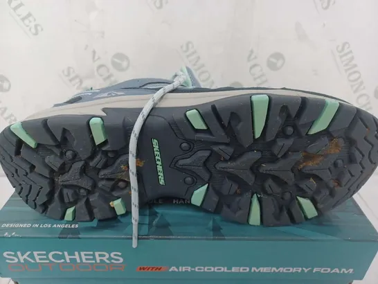 BOXED SKECHERS TREGO LOOKOUT POINT WATERPROOF HIKER SHOES, SLATE - SIZE 6