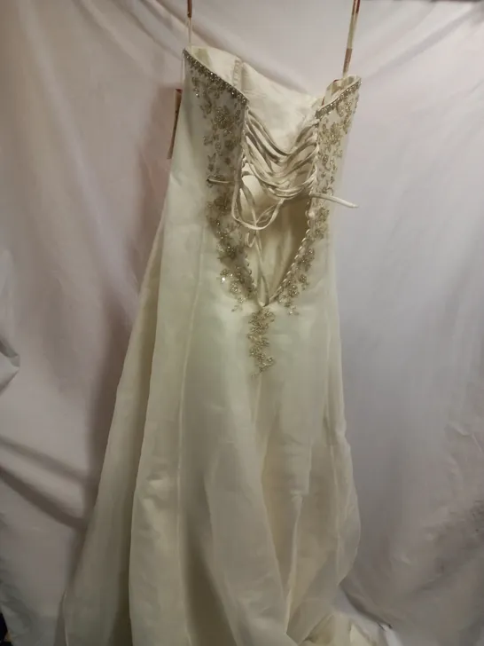 BERKETEX BRIDE ROSETTA NICOLINI KITTY RNP2241 WEDDING DRESS, IVORY/GOLD - SIZE 14