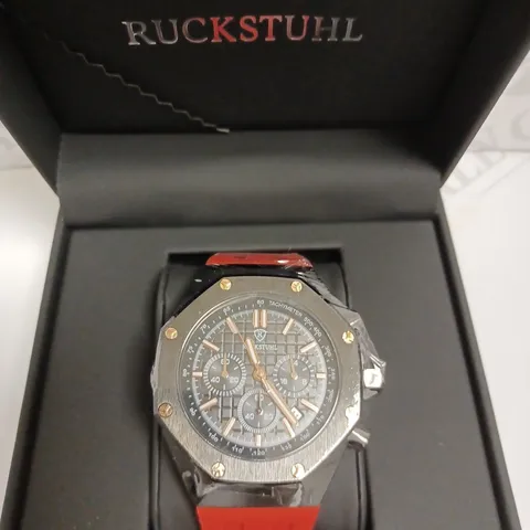 RUCKSTUHL CHRONOGRAPH STYLE RUBBER STRAP WATCH