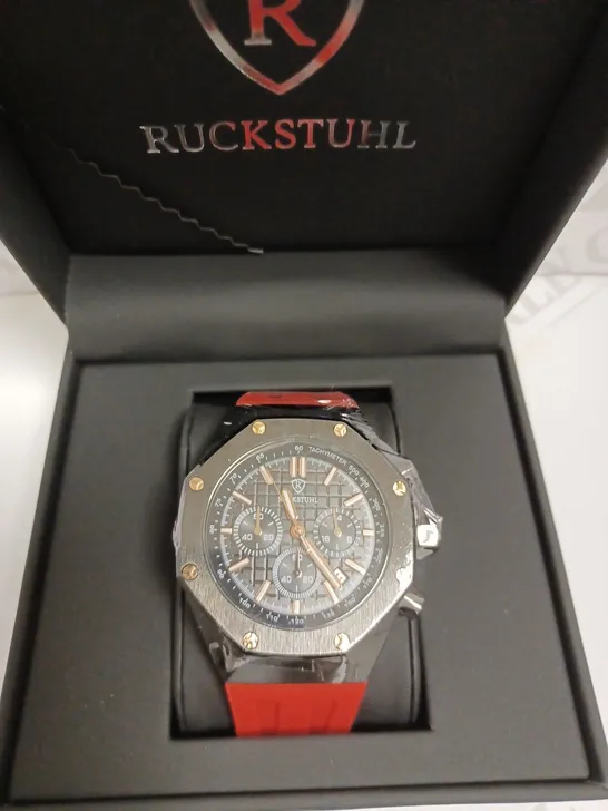 RUCKSTUHL CHRONOGRAPH STYLE RUBBER STRAP WATCH