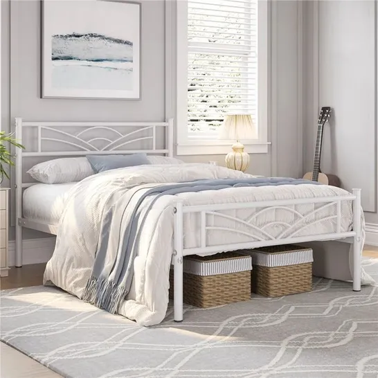 BOXED GAP METAL BEDFRAME IN WHITE // SIZE UNSPECIFIED (1 BOX)