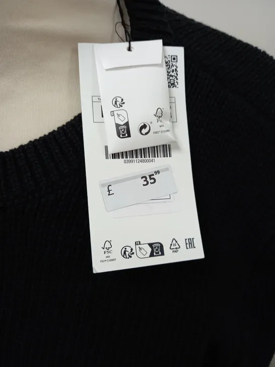 ZARA BLACK BUTTON THROUGH CARDIGAN - L