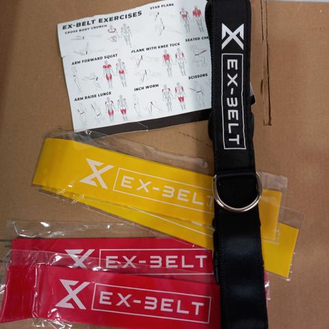 EX-BELT RESISTANCE BAND BELT WITH 2 X PAIRS OF RESISTANCE BANDS