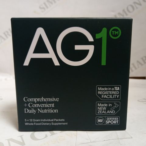 ATHLETIC GREENS AG1 COMPREHENSIVE + CONVENIENT DAILY NUTRITION 5 X 12G DIETARY SUPPLEMENT PACKETS