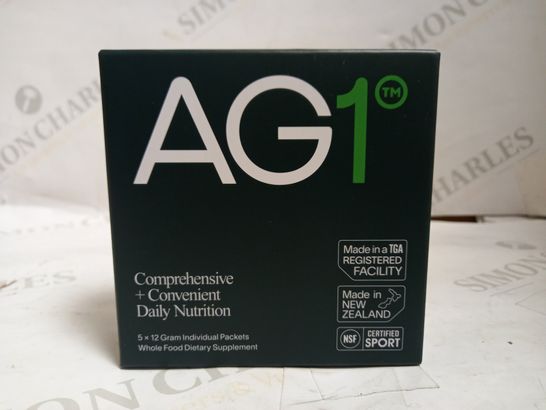 ATHLETIC GREENS AG1 COMPREHENSIVE + CONVENIENT DAILY NUTRITION 5 X 12G DIETARY SUPPLEMENT PACKETS