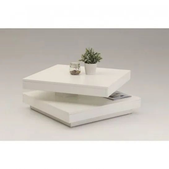 BOXED PEDESTAL COFFEE TABLE - WHITE