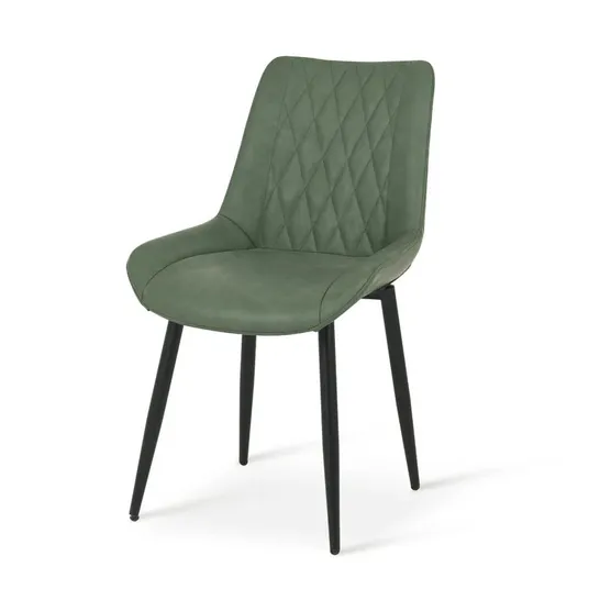 BOXED SET OF 2 JARVIS DIAMOND DINING CHAIRS - IN GREEN