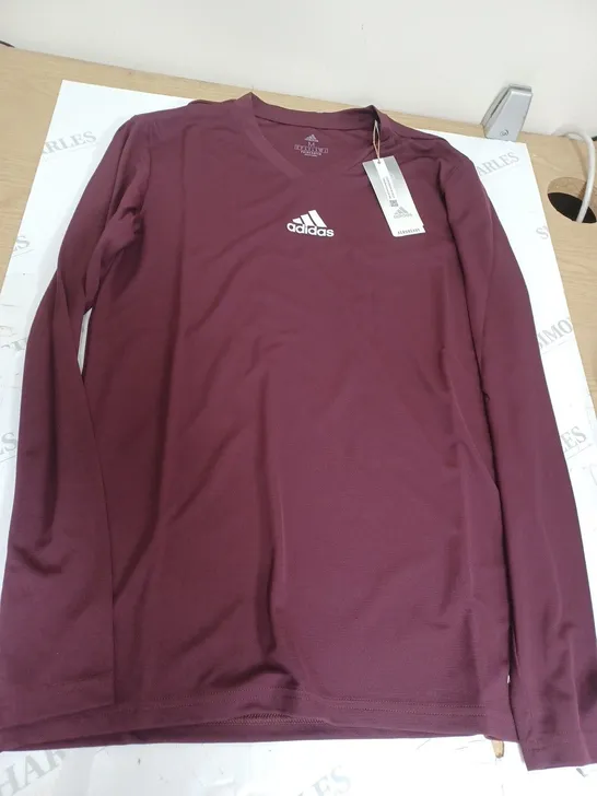 MEDIUM BURGUNDY ADIDAS LONG SLEEVE TOP 