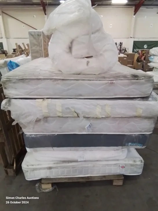 PALLET CONTAINING VARIOUS SIZED MATTRESSES 