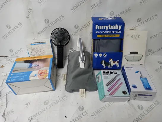 BOX OF APPROX. 8 ASSORTED ITEMS TO INCLUDE ELVIE PUMP, FURRYBABY COOLING PET MAT, NAIL DRILL MACHINE, ETC. 