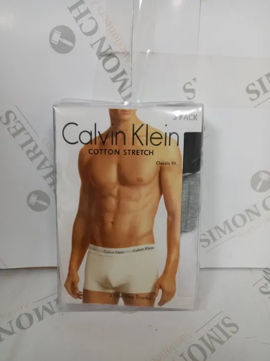 CALVIN KLEIN CLASSIC FIT PACK OF 3 LOW RISE TRUNKS SIZE M