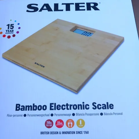 BOXED SALTER BAMBOO ELECTRONIC SCALE 9086 WD3R 0721 