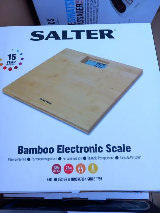 BOXED SALTER BAMBOO ELECTRONIC SCALE 9086 WD3R 0721 