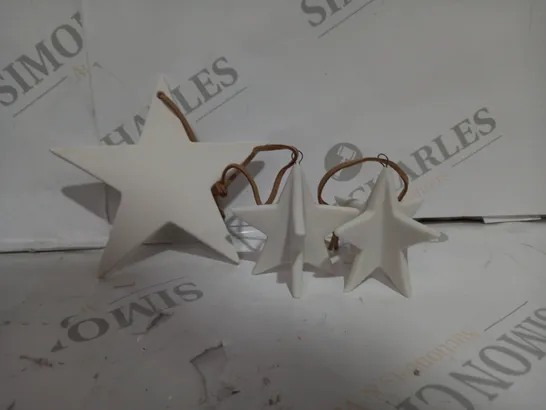 BOXED K BY KELLY HOPPEN SET OF 6 STAR CHRISTMAS TREE DECORATIONS - WHITE