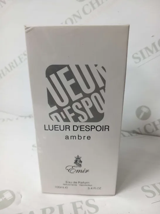 BOXED AND SEALED EMIR LUEUR D'ESPOIR AMBRE EAU DE PARFUM 100ML