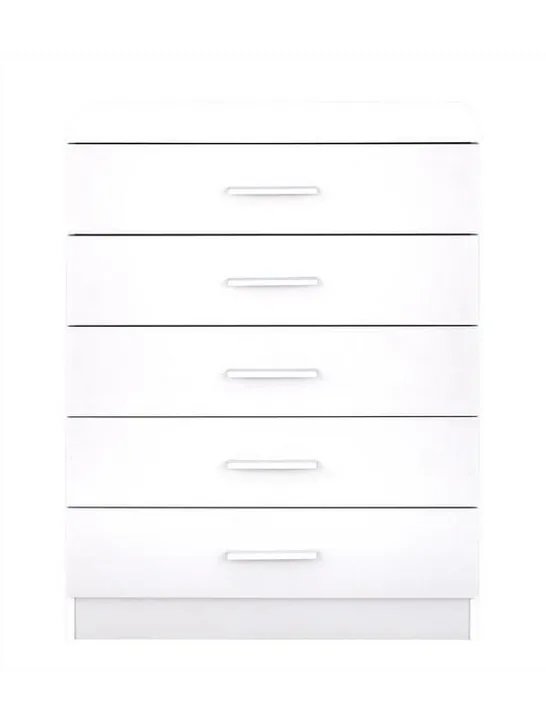 BOXED GRADE 1 PANAMA 5 DRAWER CHEST - WHITE (1 BOX) - COLLECTION ONLY  RRP £139