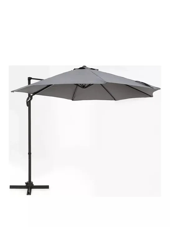 BOXED DELUXE CANTILEVER HANGING PARASOL (GREY) [COLLECTION ONLY] RRP £119.99