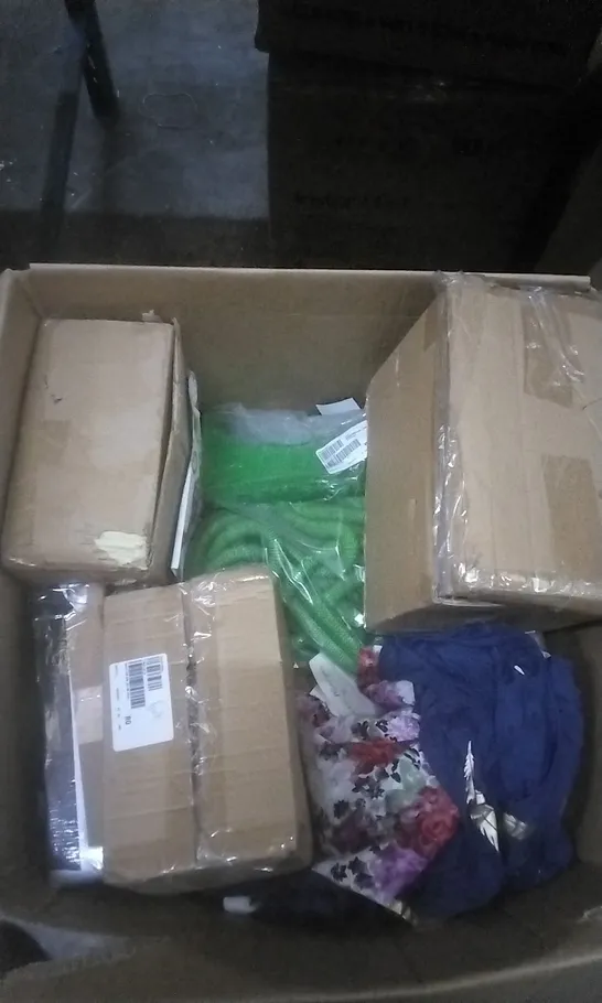 BOX OF LADIES CLOTHES AND BOXED ITEMS 