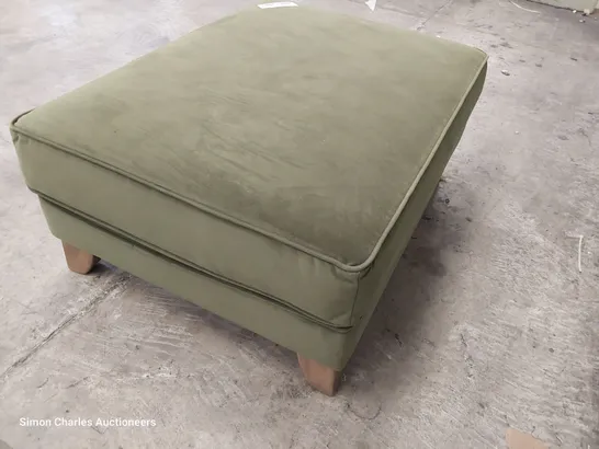 QUALITY BRITISH DESIGNER LOUNGE Co.BRIONY FOOTSTOOL GREEN PLUSH FABRIC 