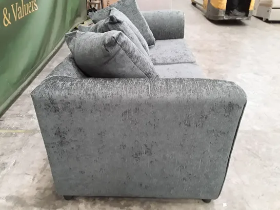 QUALITY DESIGNER MONACO 3 SEATER SOFA - GREY FABRIC