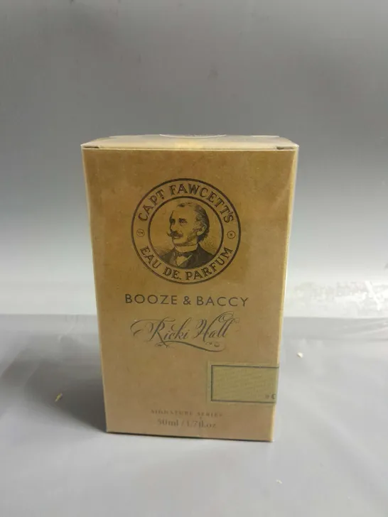 BOXED AND SEALED CAPT FAWCETT'S RICKI HALL BOOZE & BACCY EAU DE PARFUM 50ML