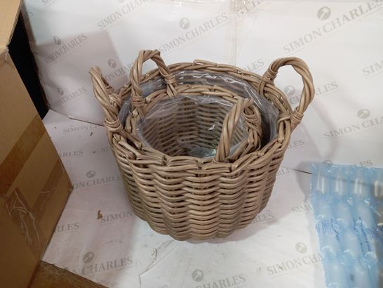 DESIGNER RATTAN EFFECT BASKET SET