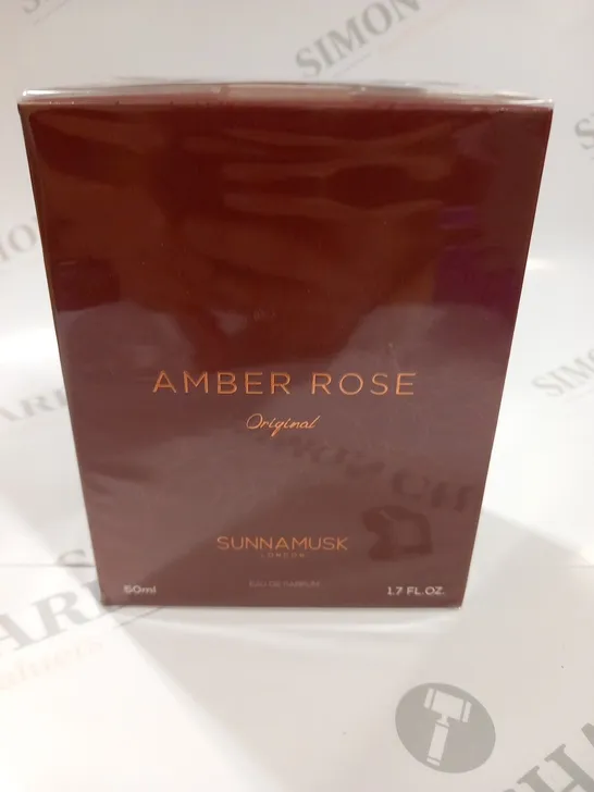 BOXED AND SEALED AMBER ROSE ORIGINAL SUNNAMUSK LONDON EAU DE PARFUM 50ML