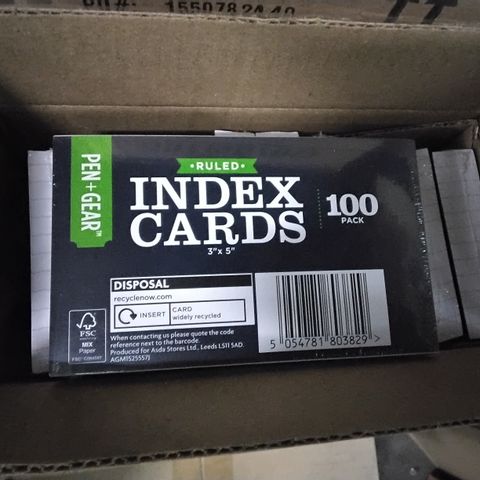 BOX OF 10 INDEX CARD PACKS
