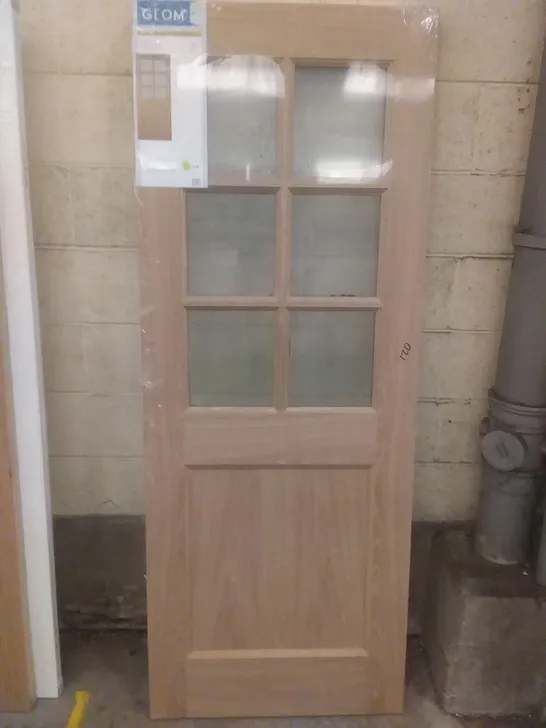 GEOM 6 LITE CLEAR DOUBLE GLAZED EXTERNAL WOODEN DOOR