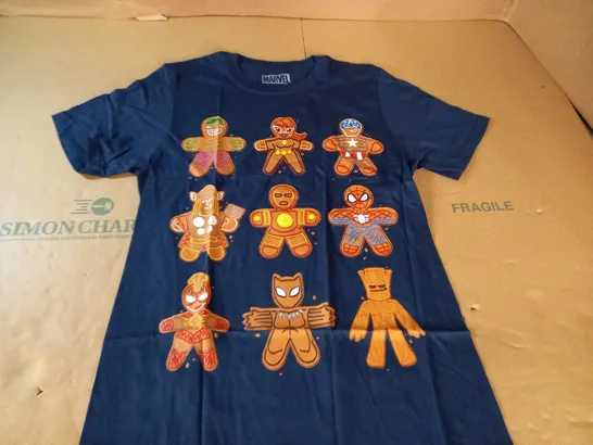 MARVEL NAVY GINGERBREAD T-SHIRT - S