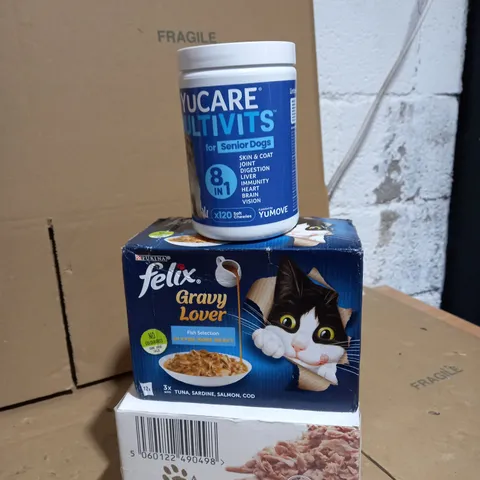 LOT OF 3 BOXES OF PET FOOD FOR CATS AND DOGS 