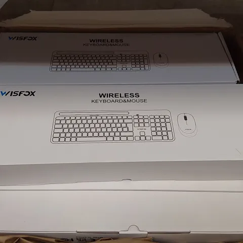 BOX OF 8X BRAND NEW WISFOX WIRELESS KEYBOARD AND MOUSE SETS (1 BOX)