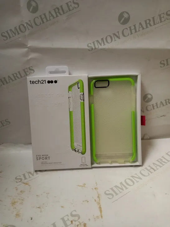 LOT OF APPROX 20 TECH21 EVO MESH SPORT IPHONE 6 PLUS CASES - CLEAR/LIME GREEN