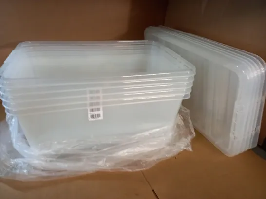 LO TOF 5 CLEAR MAXI TUBS WITH LIDS - APPROX. 25X50X35CM EACH