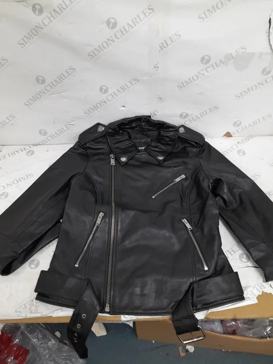 BARNEY ORIGINALS LEATHER BLACK JACKET SIZE 8 