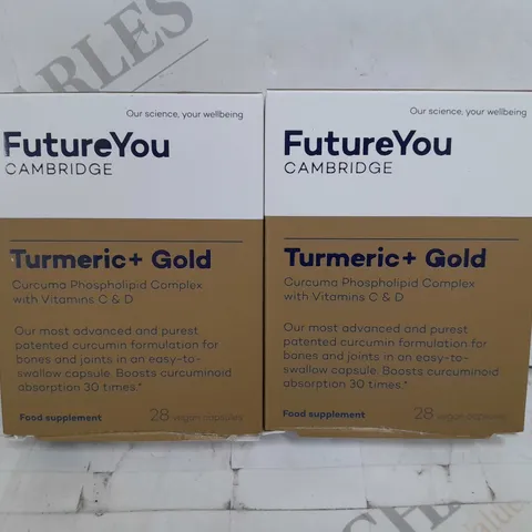 SET OF 2 FUTUREYOU TURMERIC + GOLD FOOD SUPPLEMENT 