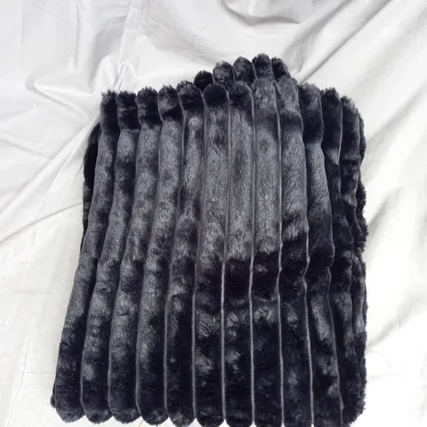 JULIEN MACDONALD REVERSIBLE FAUX FUR THROW IN BLACK