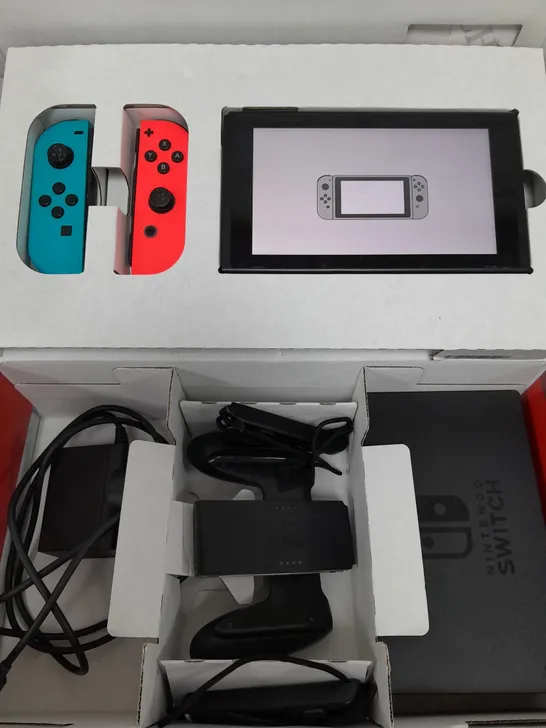 BOXED NINTENDO SWITCH CONSOLE (NEON RED/NEON BLUE)