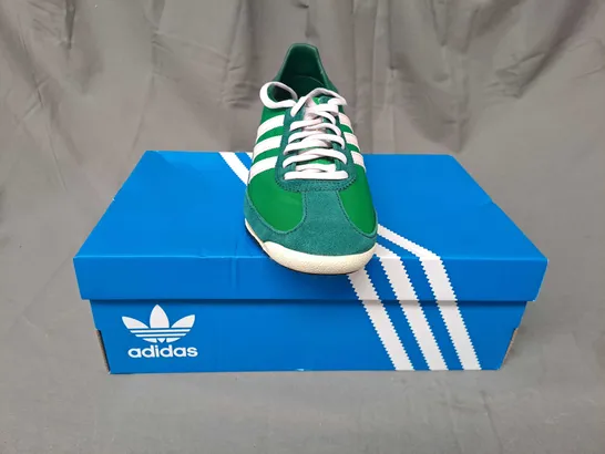 BOXED PAIR OF ADIDAS SL 72 OG SHOES IN GREEN/WHITE UK SIZE 6.5