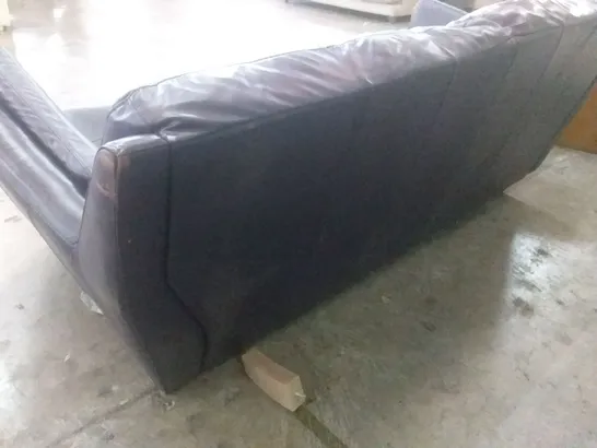 QUALITY DESIGNER FELLINI 3 SEATER - DARK PURPLE LEATHER 