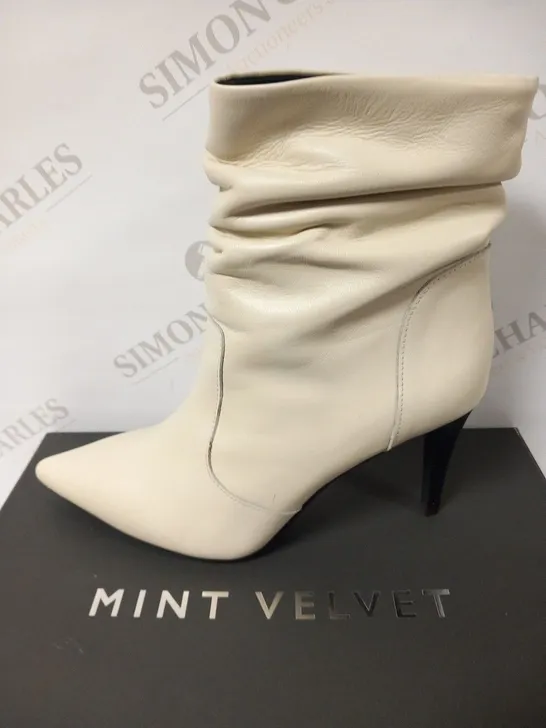 BOXED MINT VELVET SAMMY LEATHER ANKLE BOOT SIZE 5