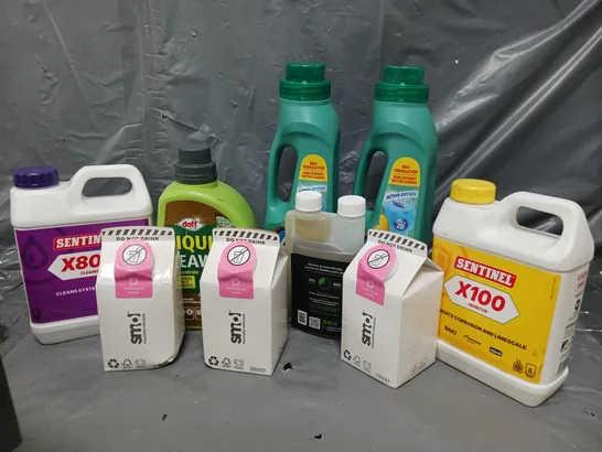 11 ASSORTED LIQUIDS TO INCLUDE sentinel 800X cleaner (1L), LIQUID SEAWEED (1L), PULSE AMINO ACID FEEDING STIMULANT (250ml), ETC - COLLECTION ONLY