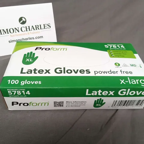 EIGHT PACKS OF PROFORM LATEX GLOVES POWDER FREE X LARGE 100 GLOVES PER PACK