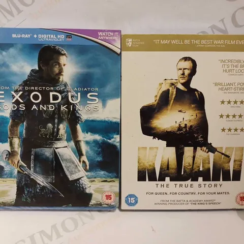 LOT OF APPROXIMATELY 10 BLURAY DVDS TO INCLUDE 9  'KAJAKI THE TRUE STORY' DVDS AND 1 'EXODUS GODS AND KINGS' DVD