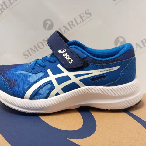 BOXED AASICS CONTEND 8 PS KIDS ELECTRIC BLUE/WHITE SIZE 1