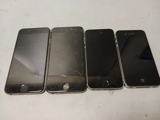 LOT OF 4 ASSORTED APPLE IPHONE MOBILE PHONES