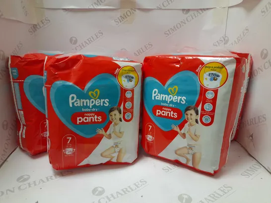 APPROXIMATELY 5 BRAND NEW PACKS OF 25 PAMPERS NAPPY PANTS SIZE 7