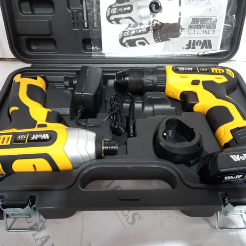 WOLF 18V LITHIUM ION DRILL & DRIVER SET